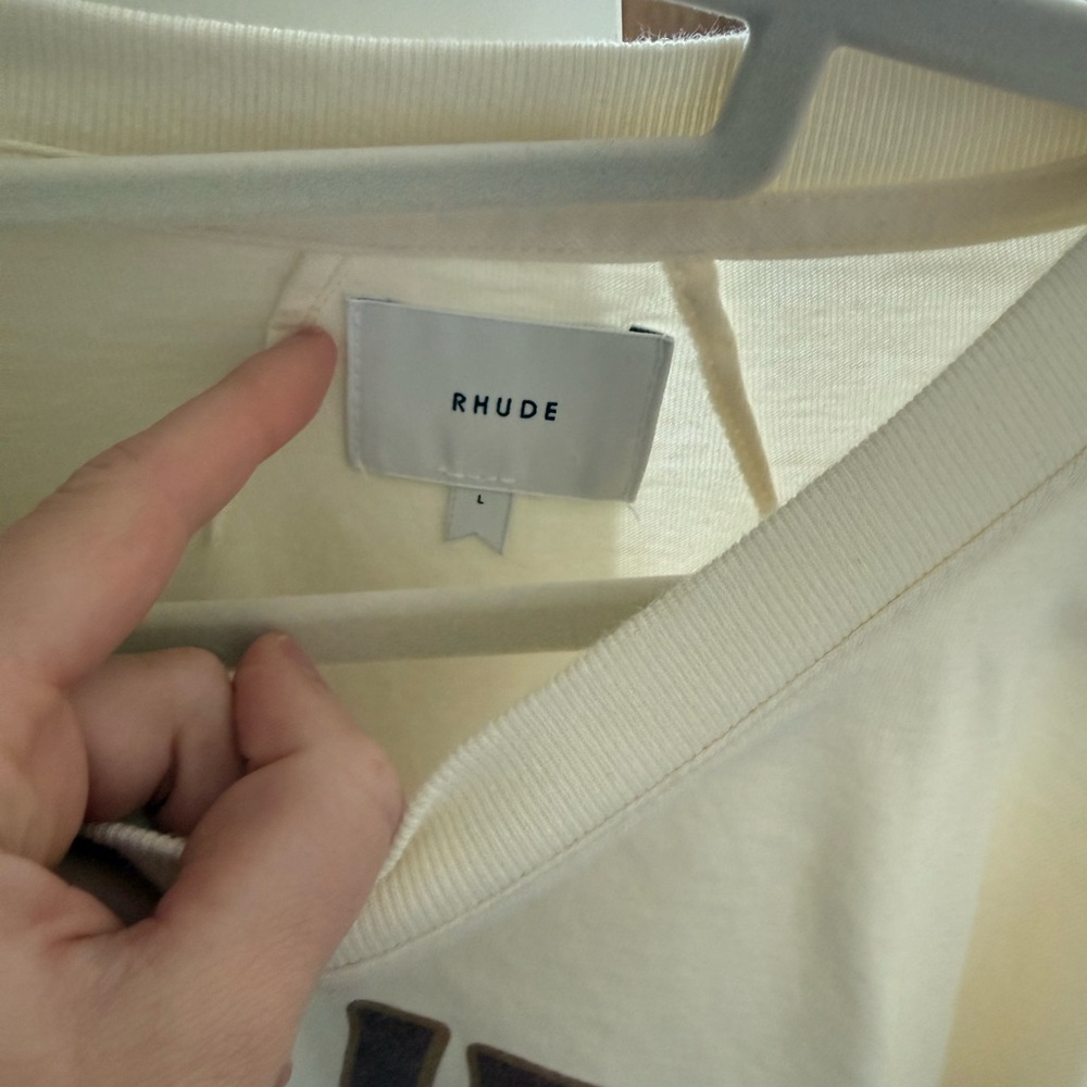 Rhude Cream Graphic Logo Tee - Picture 2 of 2